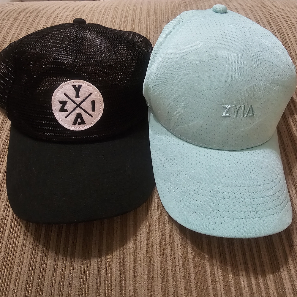 ZYIA Black and Light Blue Caps Set